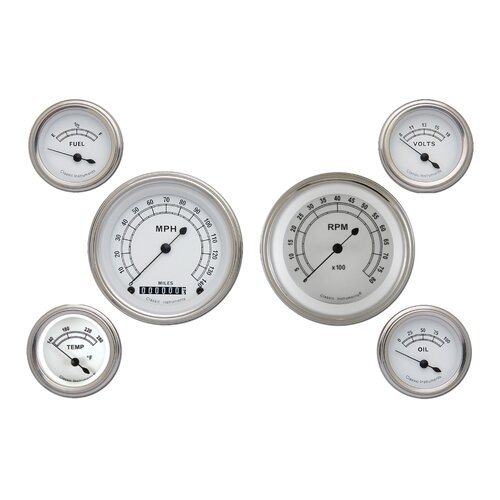 Classic Instruments Gauge Set, Classic White, Universal, GM, Set of 6