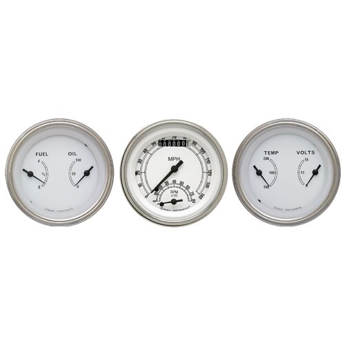 Classic Instruments Gauge Set, Classic White, Universal, GM, Set of 3