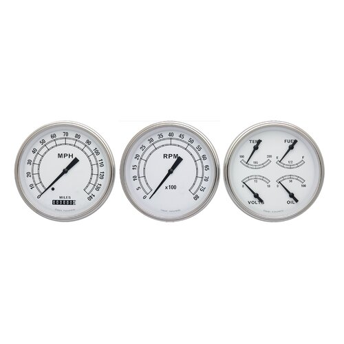 Classic Instruments Gauge Set, Classic White, Universal, GM, Set of 3