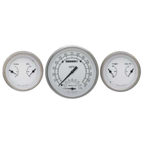 Classic Instruments Gauge Set, Classic White, Universal, GM, Set of 3