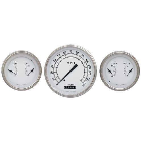 Classic Instruments Gauge Set, Classic White, Universal, GM, Set of 3