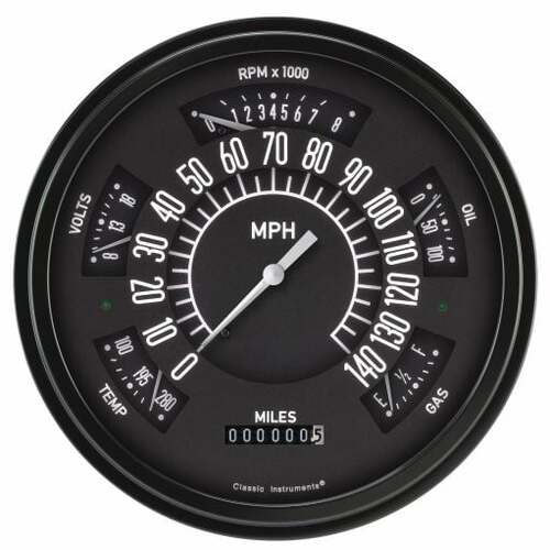 Classic Instruments Gauge Set, The Black Package for 1961-66 Ford Truck, 1961-66 Ford Truck