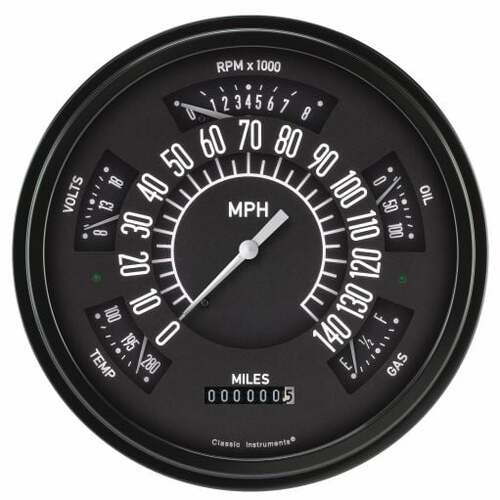 Classic Instruments Gauge Set, The Black Package for 1961-66 Ford Truck, 1961-66 Ford Truck