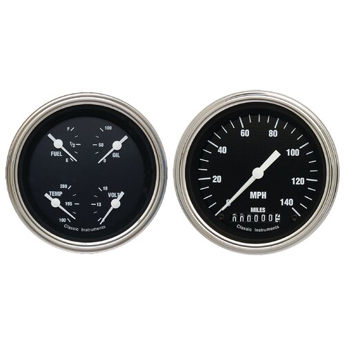 Classic Instruments Gauge Set, The Hot Rod Series Gauge Package, Universal, GM, Set of 2