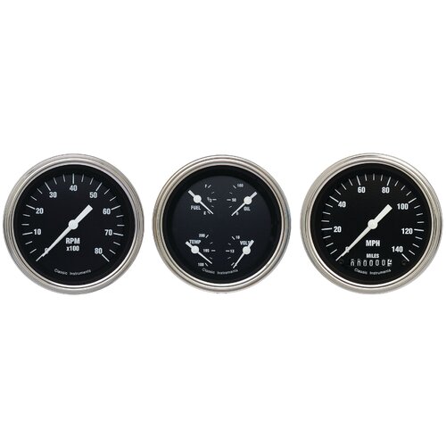 Classic Instruments Gauge Set, The Hot Rod Series, Universal, GM, Set of 3