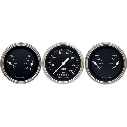 Classic Instruments Gauge Set, The Hot Rod Series, Universal, GM, Set of 3