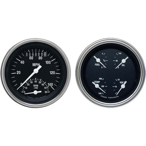 Classic Instruments Gauge Set, The Hot Rod Series Gauge Package, Universal, GM, Set of 2