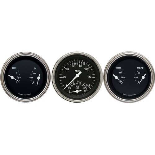 Classic Instruments Gauge Set, The Hot Rod Series, Universal, GM, Set of 3