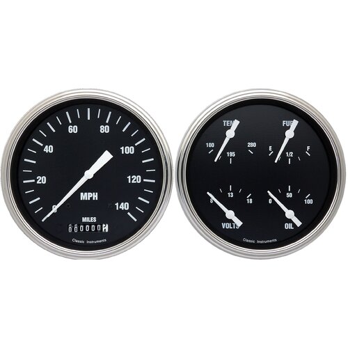 Classic Instruments Gauge Set, The Hot Rod Series Gauge Package, Universal, GM, Set of 2