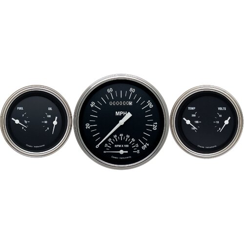 Classic Instruments Gauge Set, The Hot Rod Series, Universal, GM, Set of 3