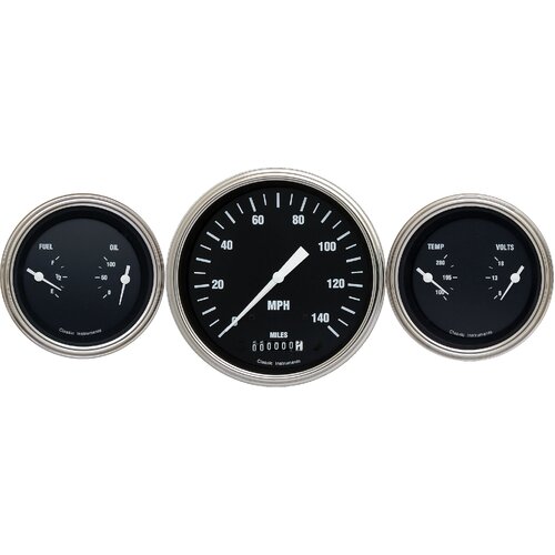 Classic Instruments Gauge Set, The Hot Rod Series, Universal, GM, Set of 3
