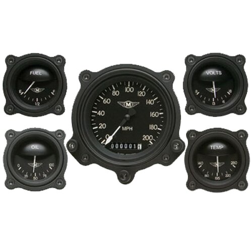 Classic Instruments Gauge Set, The Moal Bomber with Bezels, Universal, Set of 5
