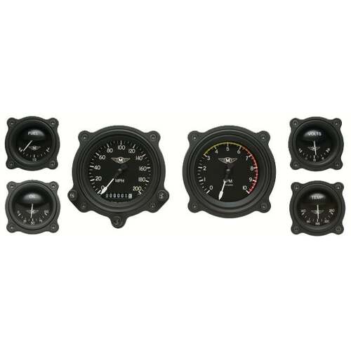 Classic Instruments Gauge Set, The Moal Bomber with Bezels, Universal, Set of 6