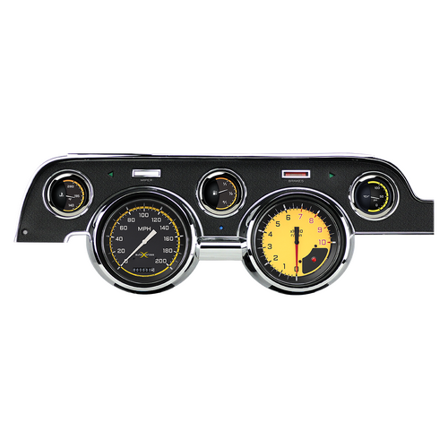 Classic Instruments Gauge Set, The Auto Cross Yellow Package for 1967-68 Mustang, 1967-68 Ford Mustang