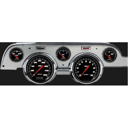 Classic Instruments Gauge Set, The Velocity Black Series Package for 1967-68, 1967-68 Ford Mustang