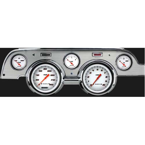 Classic Instruments Gauge Set, The Velocity White Series Package for 1967-68, 1967-68 Ford Mustang