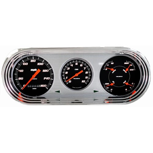 Classic Instruments Gauge Set, The Velocity Black Series for 1963-65 Chevy II/Nova, 1962-65 Chevy II/Nova, LS