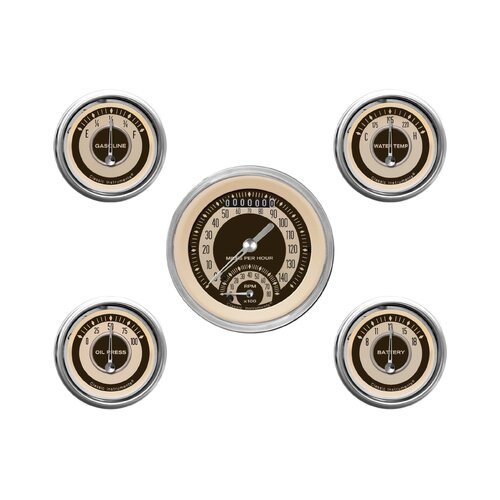 Classic Instruments Gauge Set, The Nostalgia VT Series, Universal, GM, Set of 5