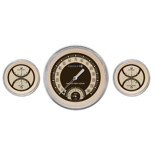 Classic Instruments Gauge Set, The Nostalgia VT Series , Universal, GM, Set of 3