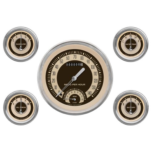 Classic Instruments Gauge Set, The Nostalgia VT Series, Universal, GM, Set of 5
