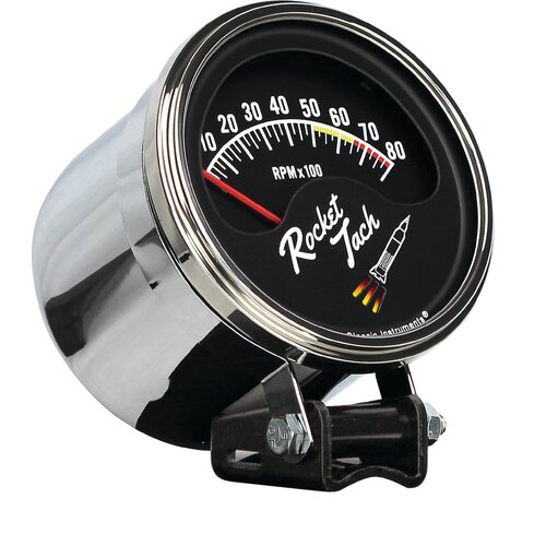 Classic Instruments Tachometer, Rocket Chrome, Universal