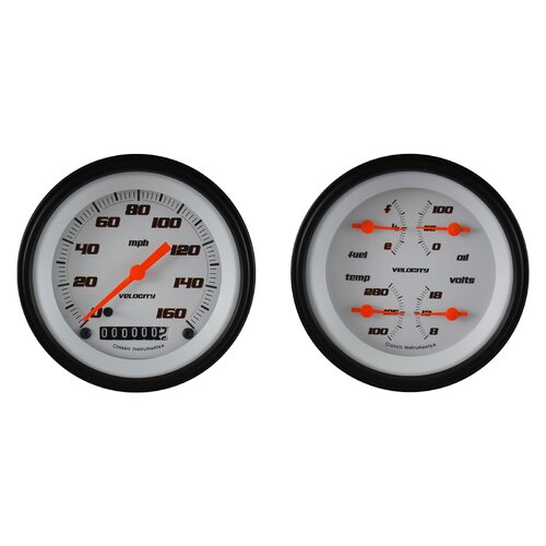 Classic Instruments Gauge Set, Velocity White, Universal, GM, Set of 2
