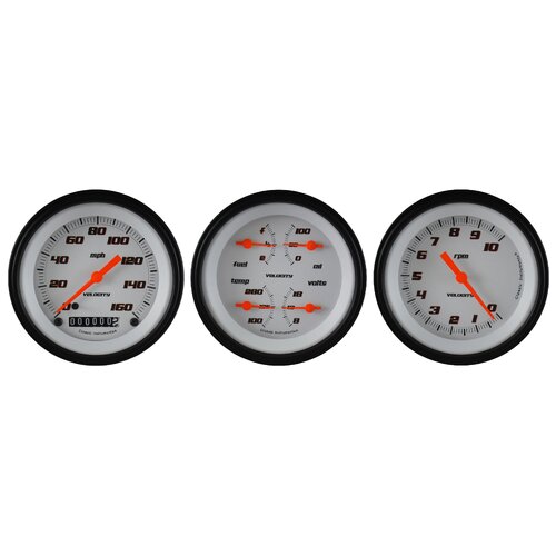 Classic Instruments Gauge Set, Velocity White, Universal, GM, Set of 3