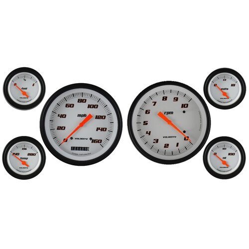 Classic Instruments Gauge Set, Velocity White, Universal, GM, Set of 6