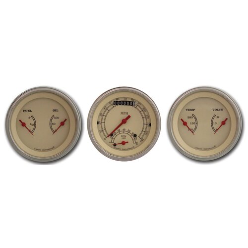 Classic Instruments Gauge Set, Vintage Series, Universal, GM, Set of 3