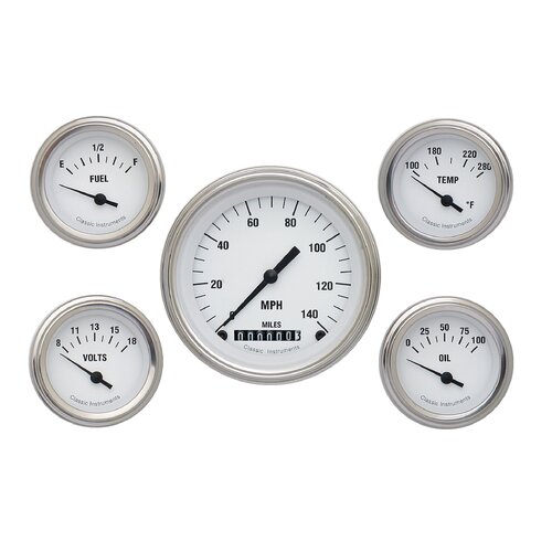 Classic Instruments Gauge Set, White Hot, Universal, GM, Set of 5