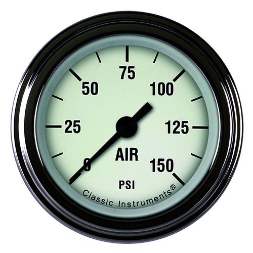 Classic Instruments Gauge, White Hot 2 1/8" Air Pressure Full Sweep