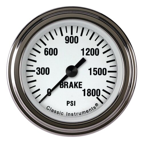 Classic Instruments Gauge, White Hot 2 1/8" Brake Pressure Full Sweep