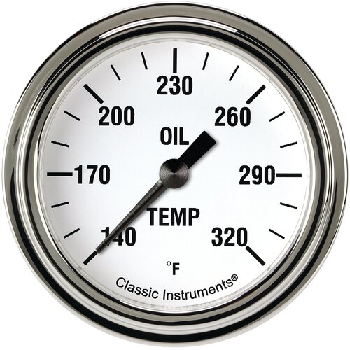 Classic Instruments Gauge, White Hot 2 5/8" Oil Temperature Full Sweep