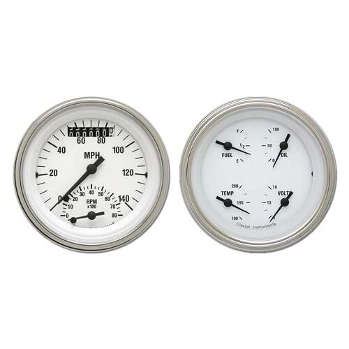 Classic Instruments Gauge Set, White Hot, Universal, GM, Set of 2