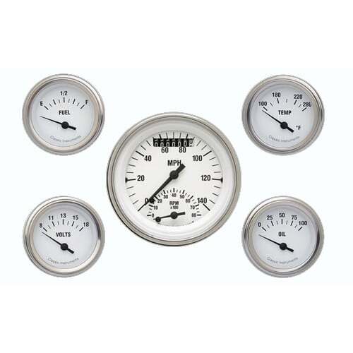 Classic Instruments Gauge Set, White Hot, Universal, GM, Set of 5