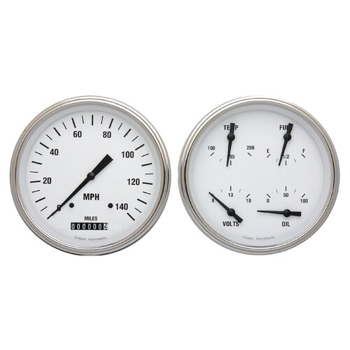 Classic Instruments Gauge Set, White Hot, Universal, GM, Set of 2