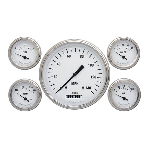 Classic Instruments Gauge Set, White Hot, Universal, GM, Set of 5