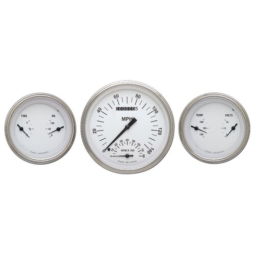 Classic Instruments Gauge Set, White Hot, Universal, GM, Set of 3