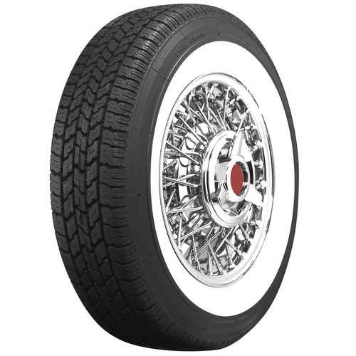 Coker Classic Tyre, Radial, 215/75R14, Wide Whitewall, 1664@35 psi, P-Speed Rate, Each