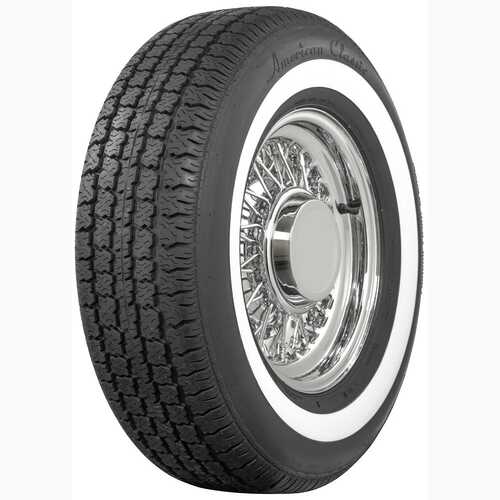 American Classic Tyre, American Classic, Radial, 215/75R14, Narrow Whitewall, 1664@35 psi, S-Speed Rate, Each
