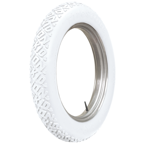 Firestone Tyre, Clincher, Bias Ply, 30x3, All White, 450@65 psi, Each