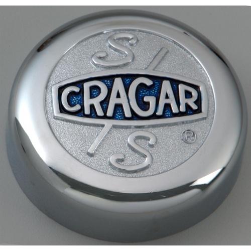 Cragar Center Cap, Aluminium, Chrome, Bolt-On, Flat Style, 5 x 4 in. Bolt Pattern, Each