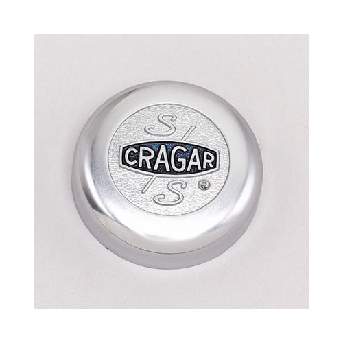 Cragar Center Cap, Aluminium, Chrome, Bolt-On, Flat Style, Each