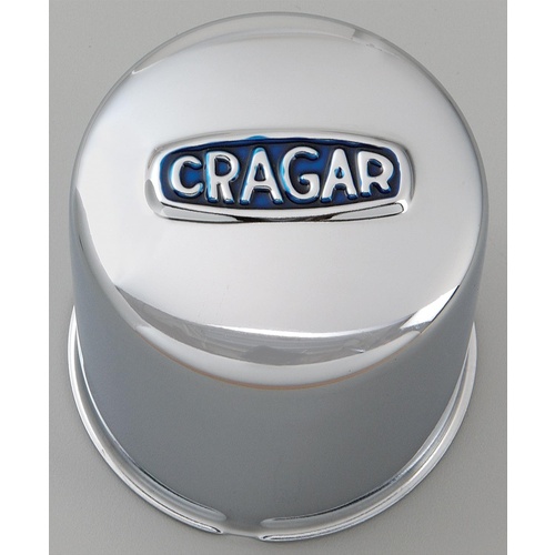 Cragar Center Cap, Steel, Chrome, Push-Through, 3.300 in. Diameter, Dome Style, Each