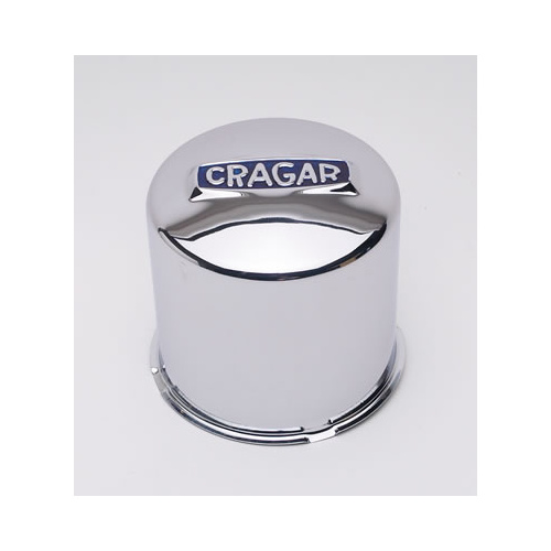 Cragar Center Cap, Steel, Chrome, Push-Through, 5.125 in. Diameter, 4.75 in. Tall, Dome Style, Each