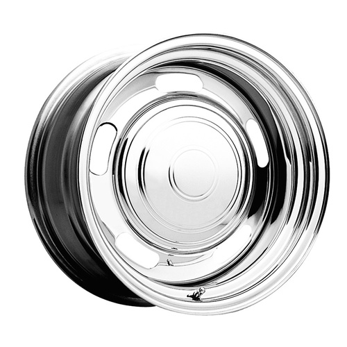 Cragar Wheel, Rally, Steel, Chrome, 15 in. x 10 in., 5 x 4.5/4.75 in. Bolt Circle, 4.25 in. Backspace, Each