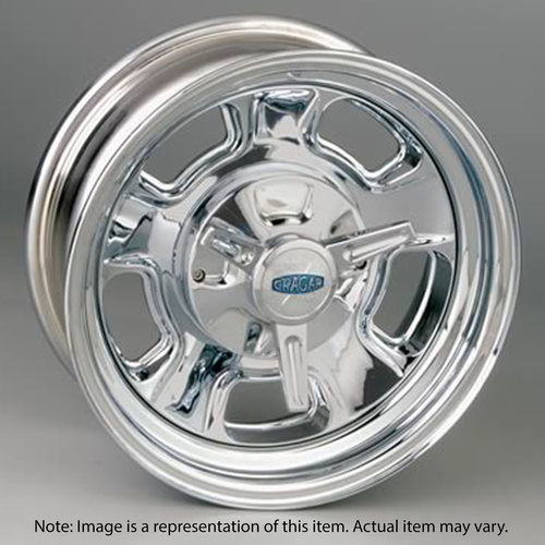 Cragar Wheel, Street Pro, Steel, Chrome, 15 in. x 6 in, 5 x 4.5/4.75 in. Bolt Circle, 2.625 in. Backspace, Each