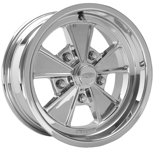 Cragar WHEEL, ELIMINATOR POLISHED 17x7, 5-4.5 BOLT, +6 OFFSET, 4 1/4' BACKSPACE