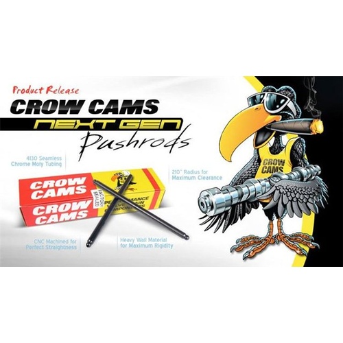 CROWCAMS Pushrod, 7.600 x 5/16 in..110 in. Wall, 210 Radius, Each