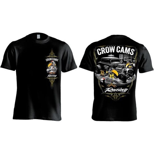 CROWCAMS Bird T-Shirt, Black, Heavy Weight Cotton